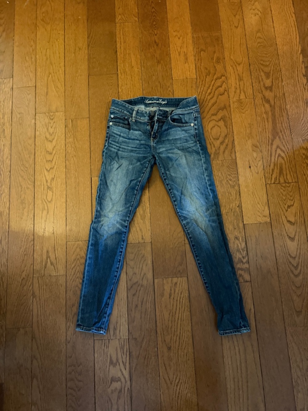 American Eagle Outfitters Distressed Blue Skinny Jeans
